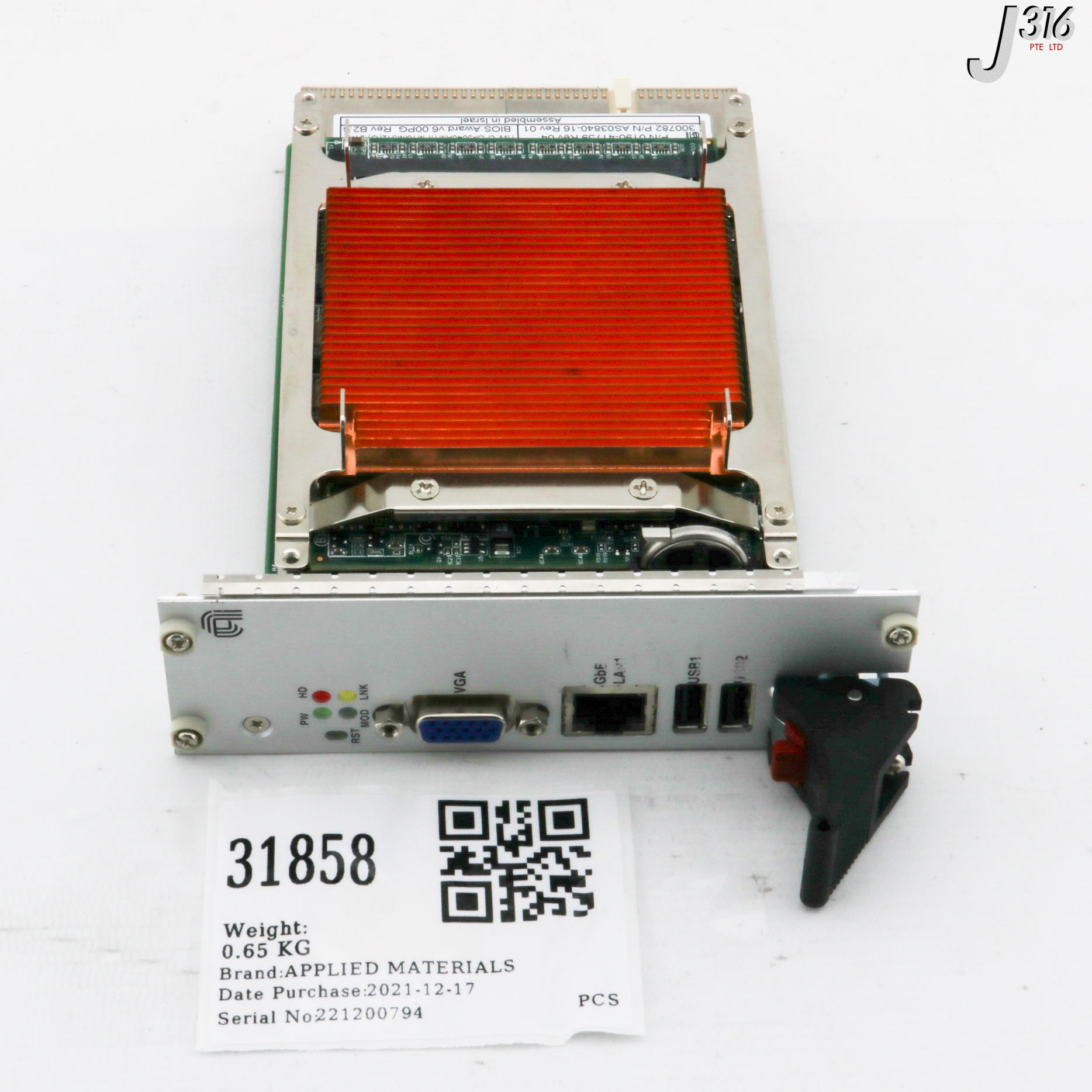 31858 APPLIED MATERIALS CPCI-3840AMT/PM16/M512(G)-2170, SINGLE BD